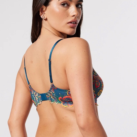 Savage X Fenty Sun Chaser Lace Unlined Push Bra - Picture 3 of 8